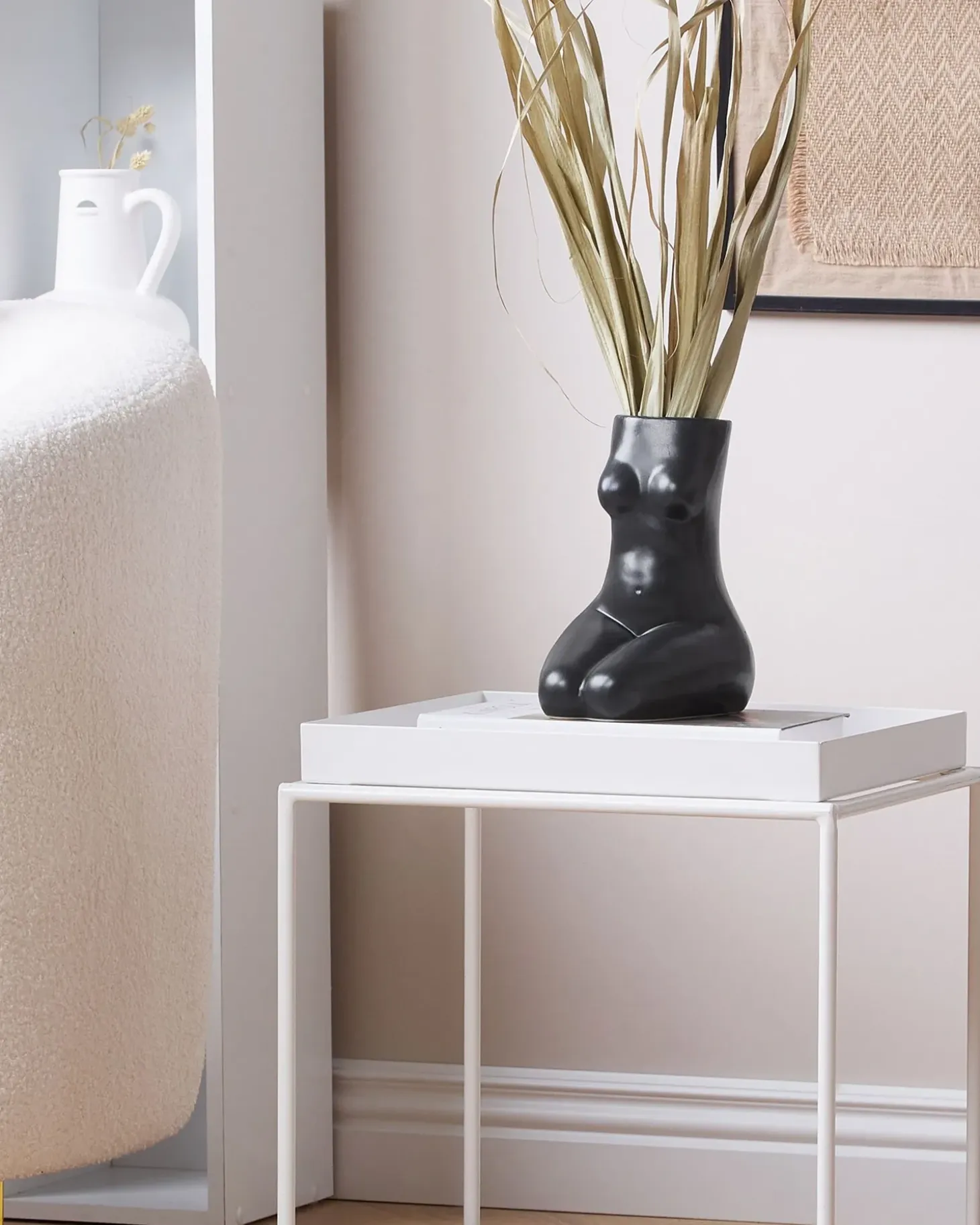 Blomstervase PYRGOS Keramik 22 cm Sort