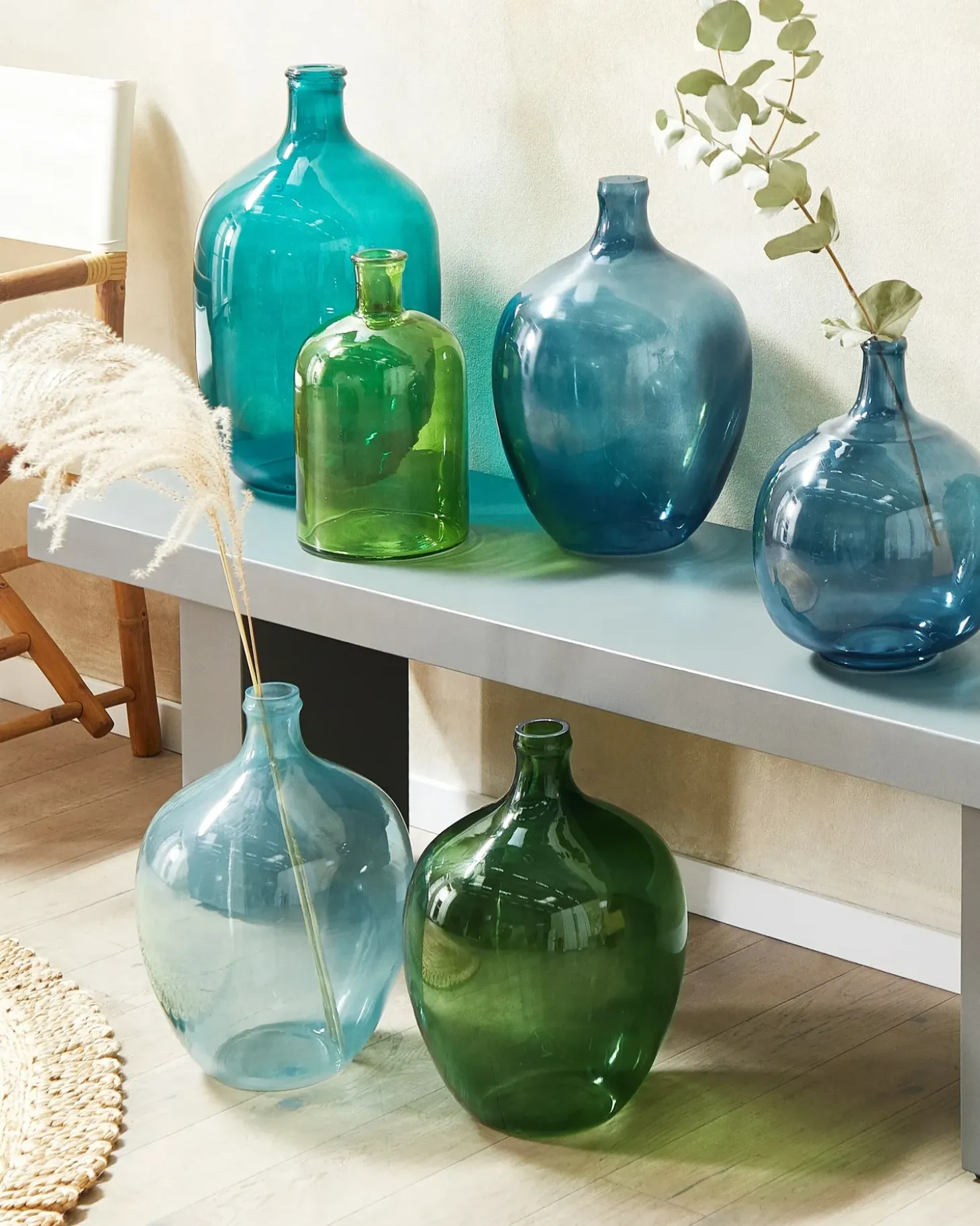 Blomstervase ROTI Glas 39 cm Himmelblå