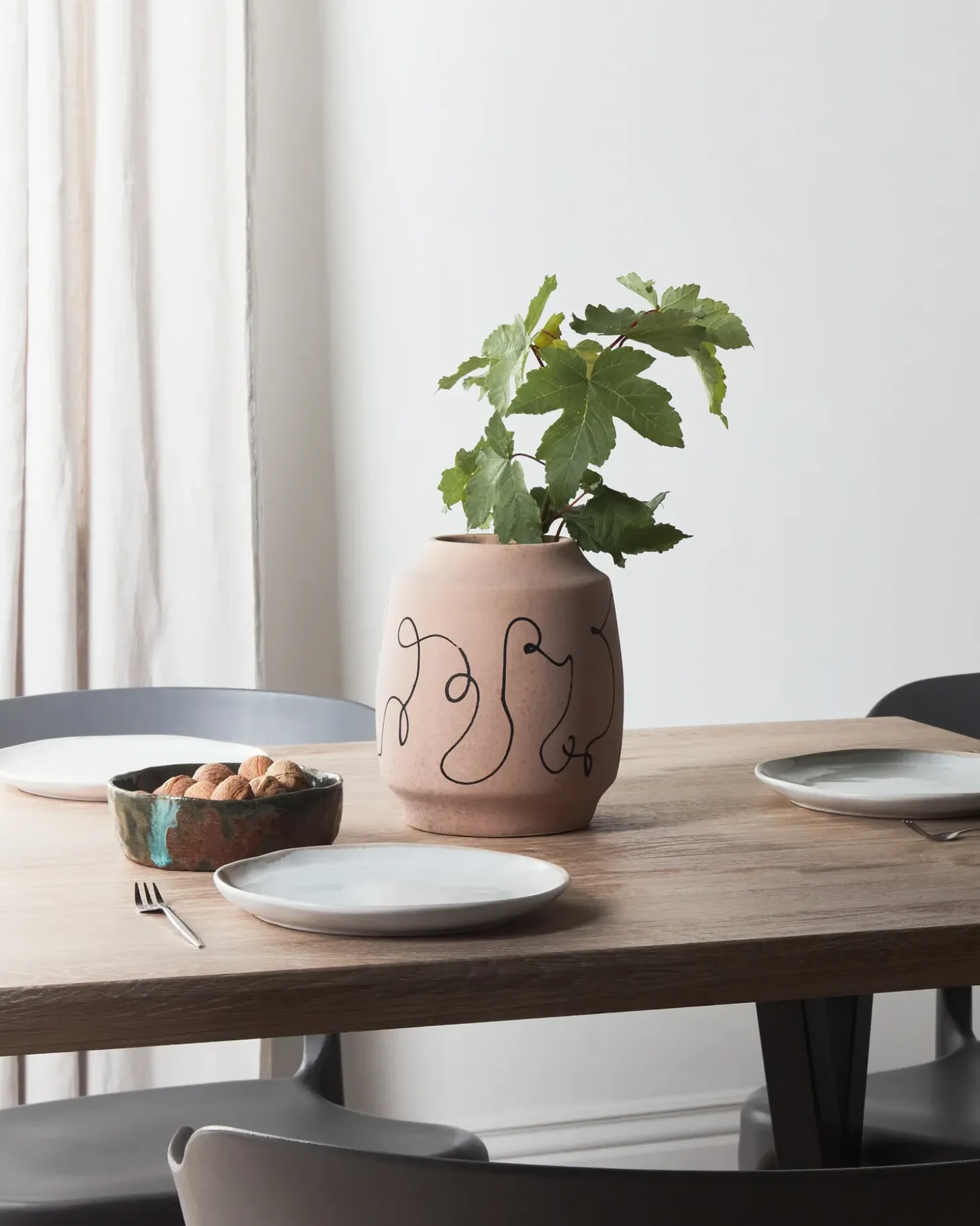 Blomstervase SKATE Stentøj 20 cm Sand Beige