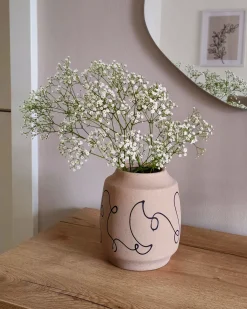 Blomstervase SKATE Stentøj 20 cm Sand Beige