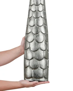 Blomstervase SUKHOTHAI Metal 47 cm Sølv