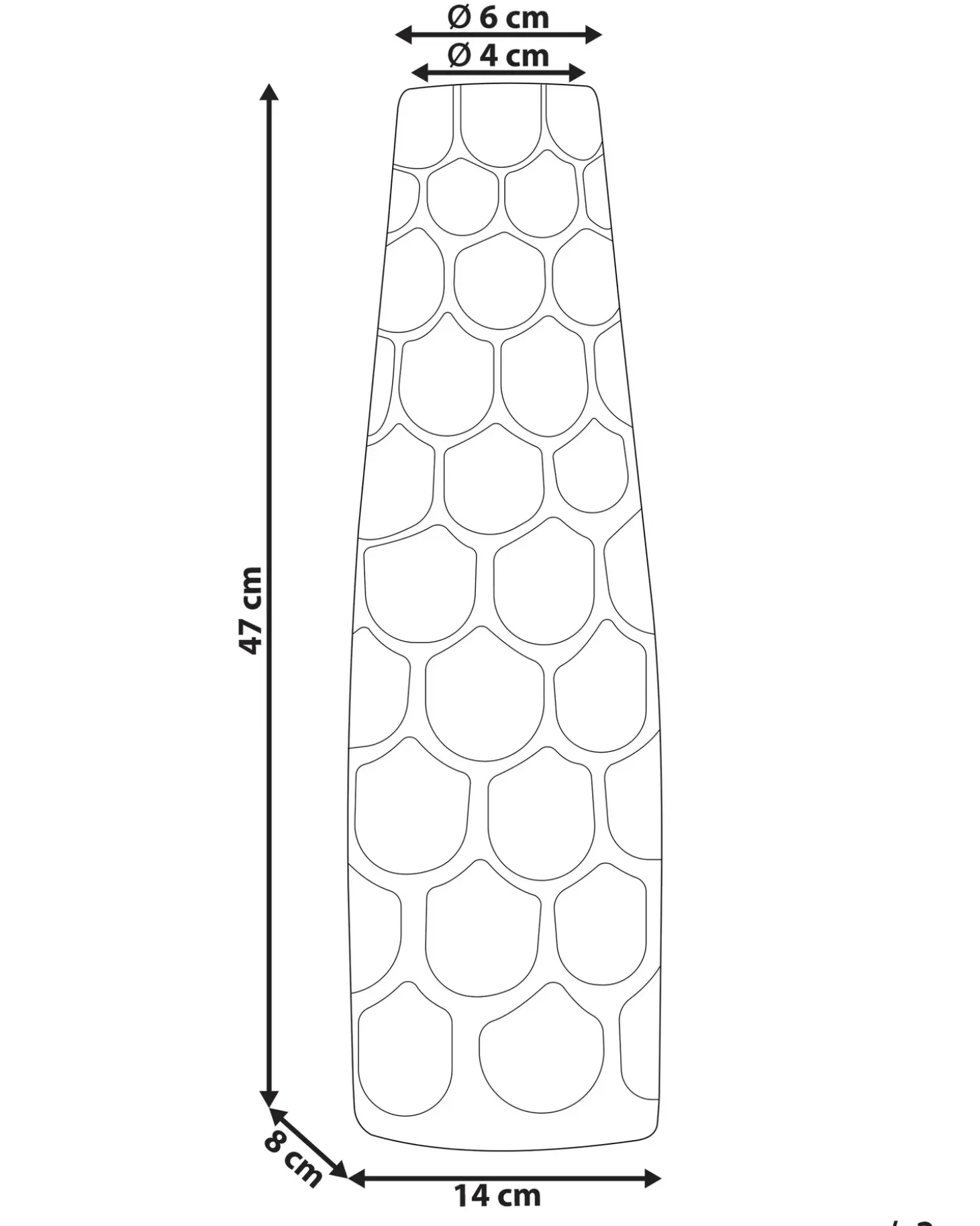 Blomstervase SUKHOTHAI Metal 47 cm Sølv