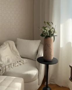 Blomstervase SUNFISH Stentøj 33 cm Sand Beige