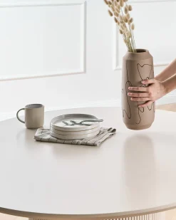 Blomstervase SUNFISH Stentøj 33 cm Sand Beige