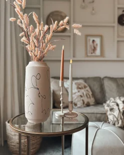Blomstervase SUNFISH Stentøj 33 cm Sand Beige