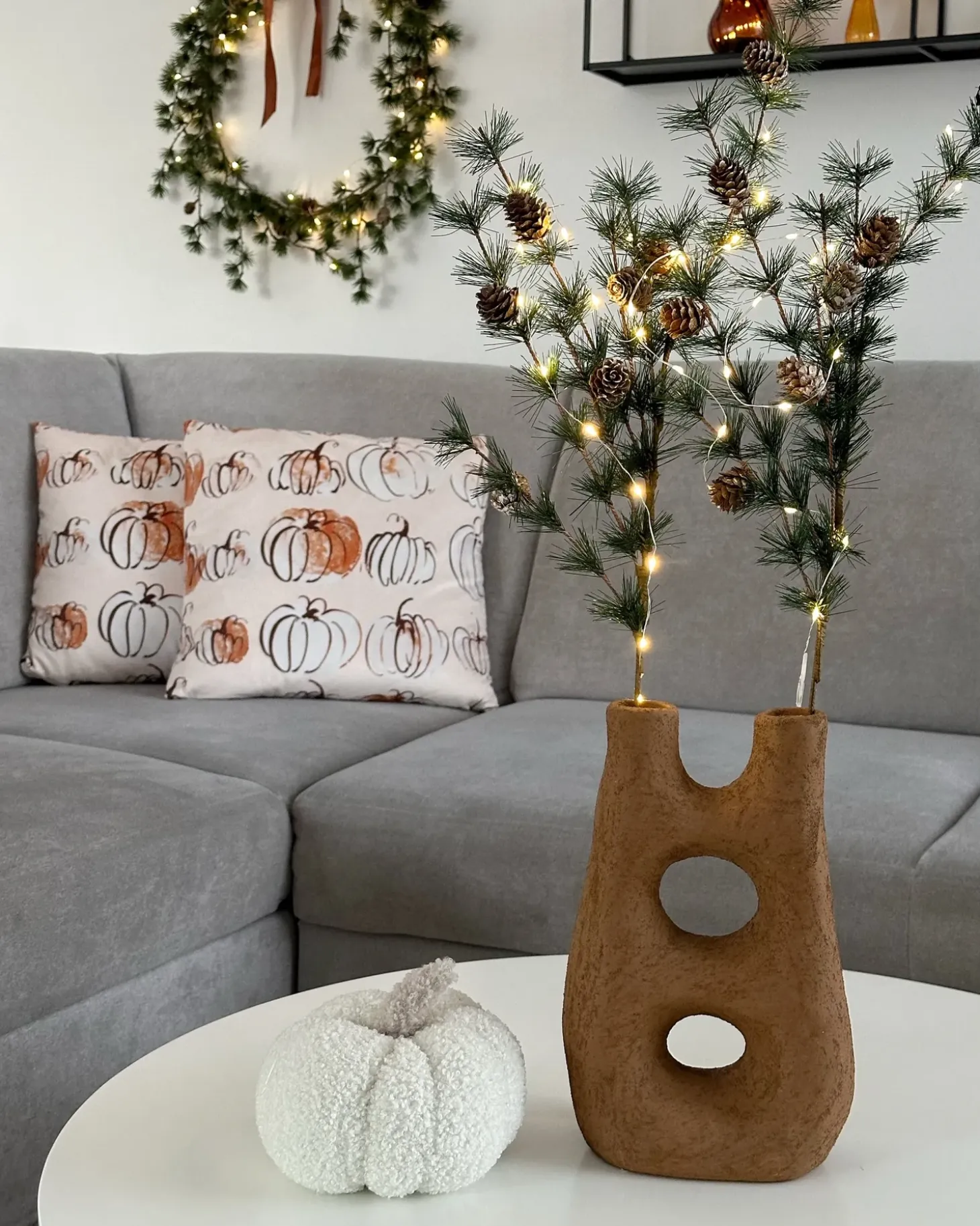 Blomstervase UARU Stentøj 27 cm Brun
