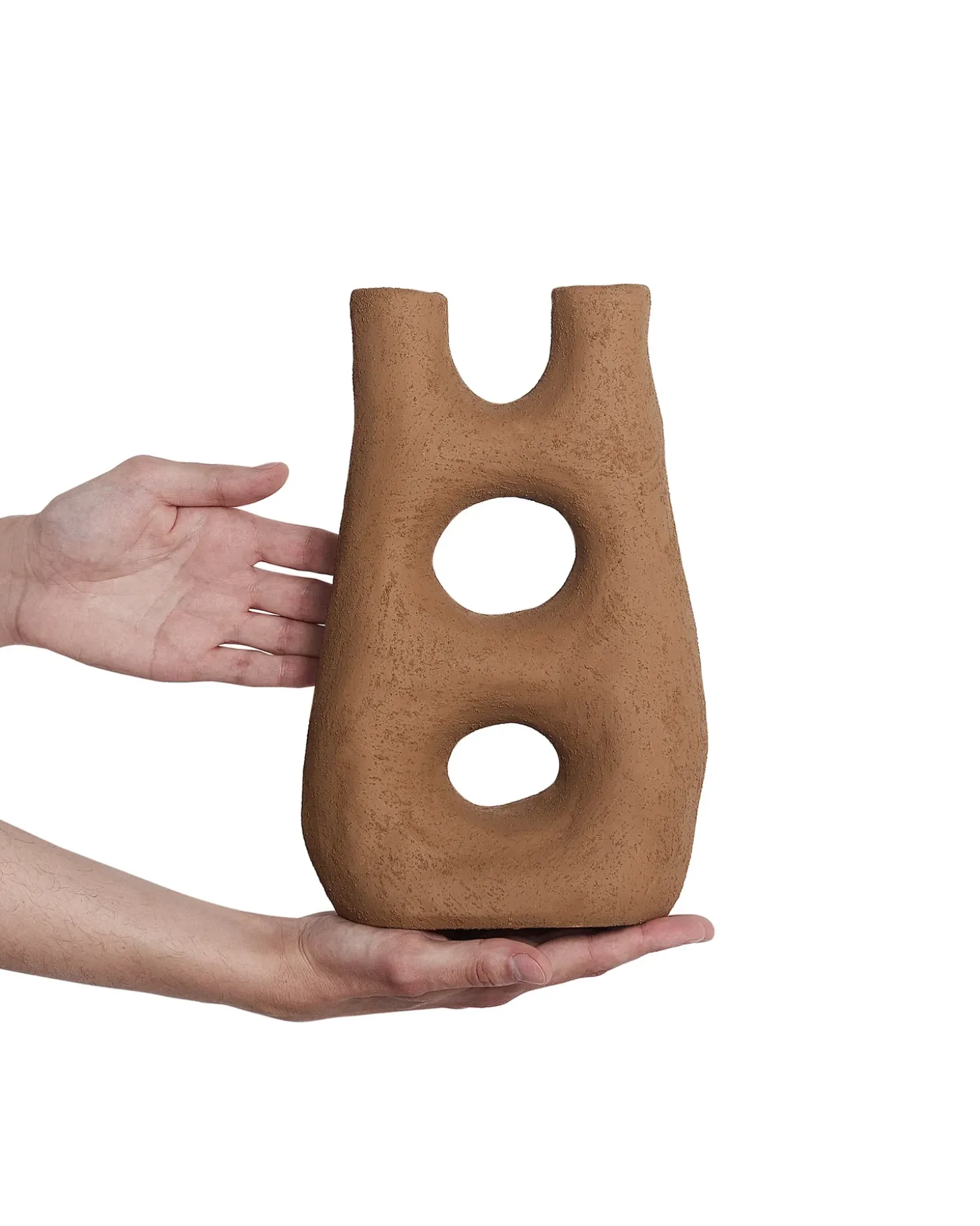 Blomstervase UARU Stentøj 27 cm Brun