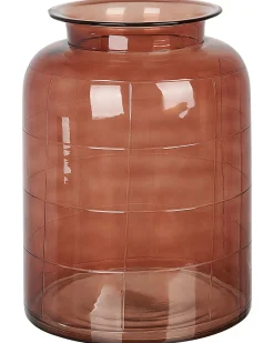 Blomstervase VINDALOO Glas 35 cm Guldbrun
