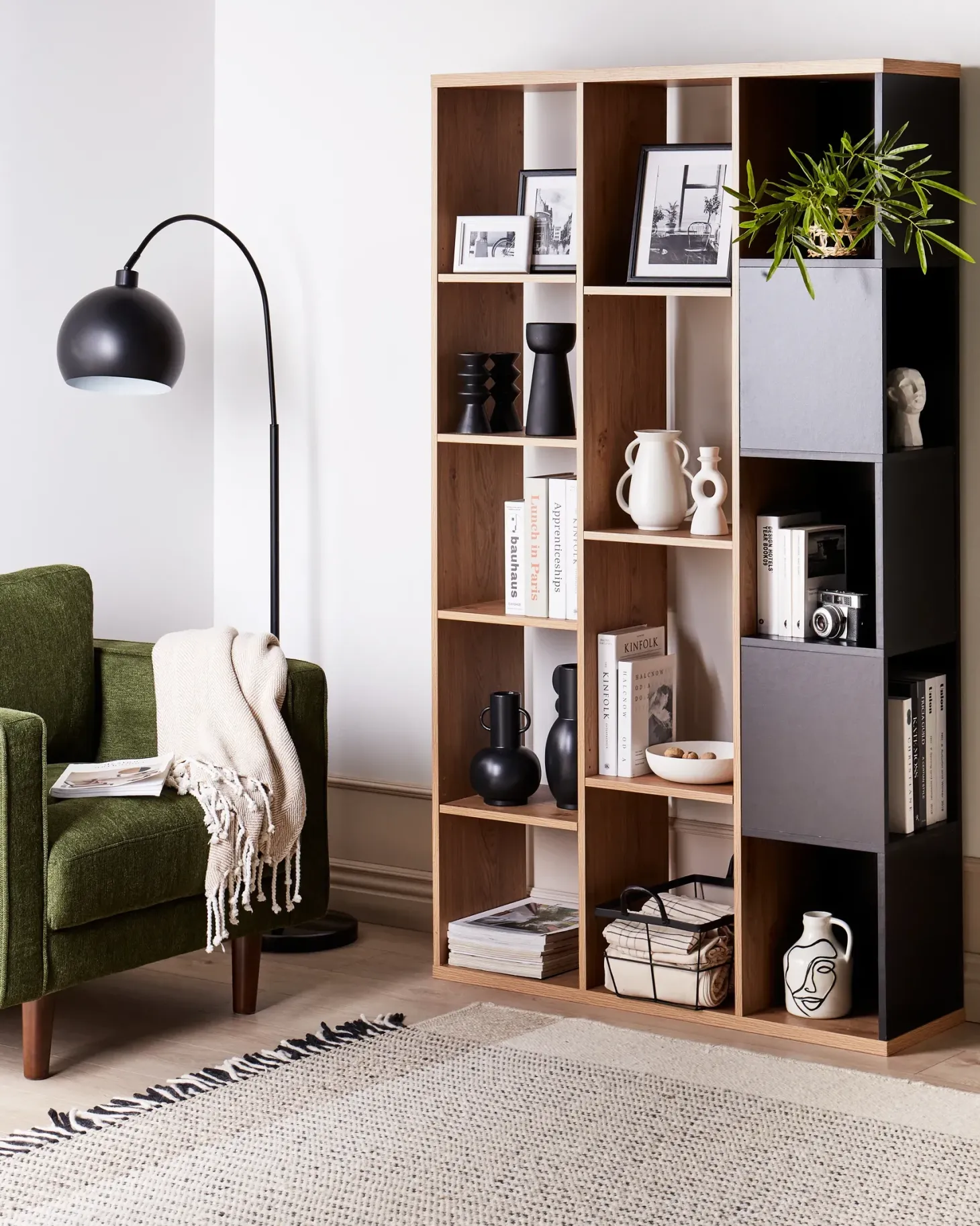 Bogreol BANGOR 175 cm Brun/sort