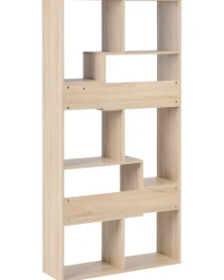 Bogreol med 6 hylder CHATEH 180 cm Lysebrun