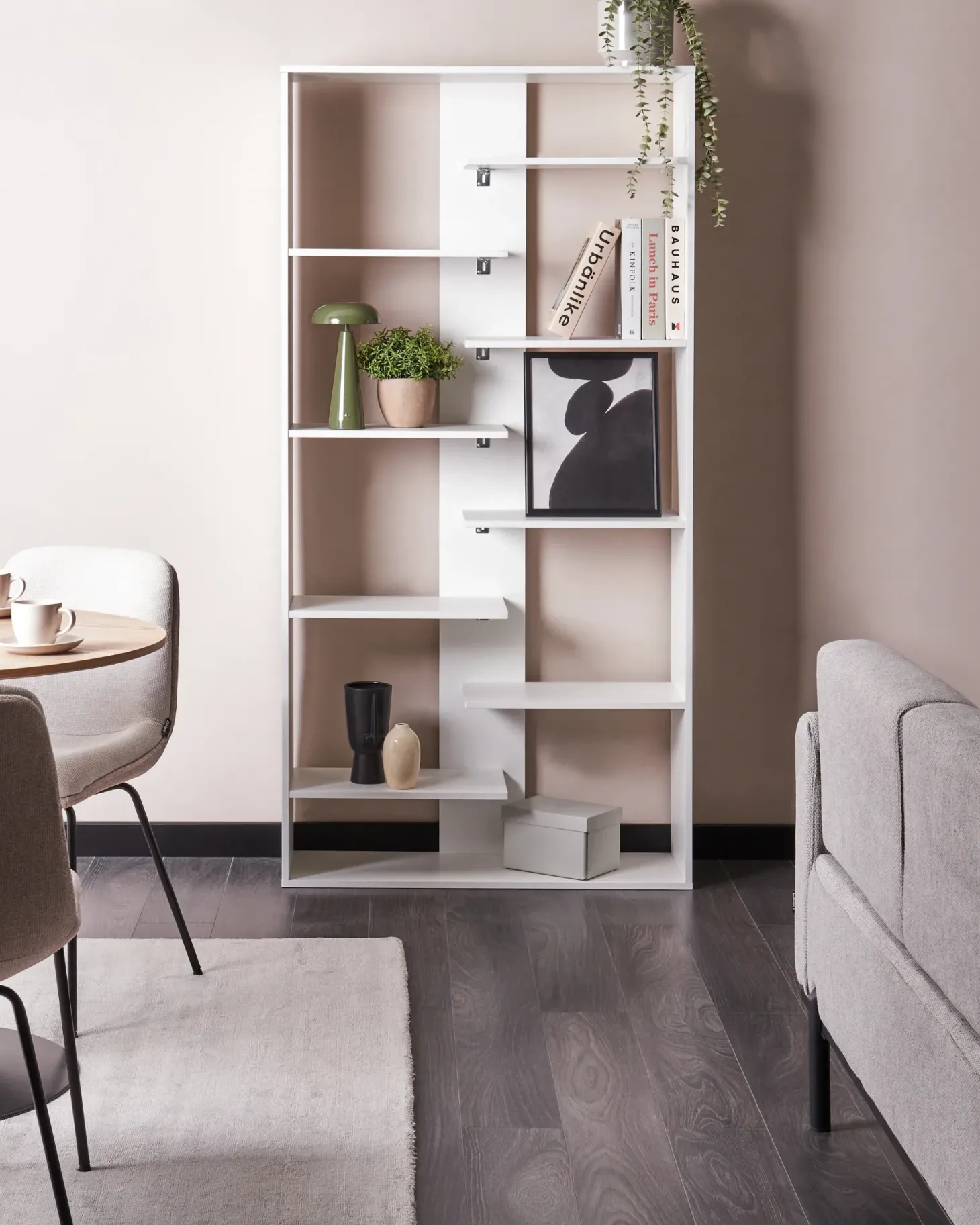 Bogreol med 8 hylder FONTAS 180 cm Hvid