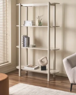 Bogreol med 3 hylder GRANITY 170 cm Beige