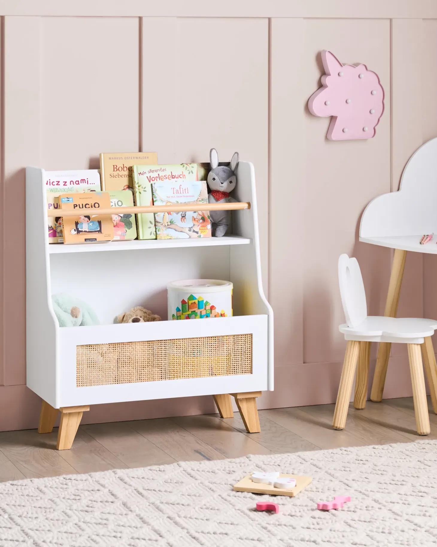 Bogreol med 2 hylder JACKIT 72 cm Hvid