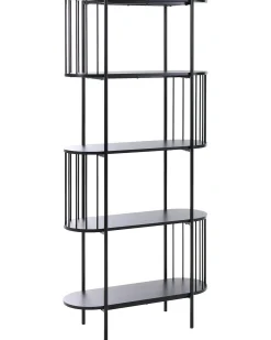 Bogreol med 4 hylder OREANA 172 cm Sort