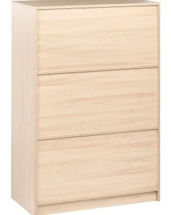 Bogreol med 3 hylder ZEHNA 117 cm Lysebrun