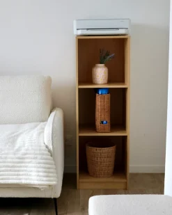Bogreol med 3 hylder ZEHNA 117 cm Lysebrun