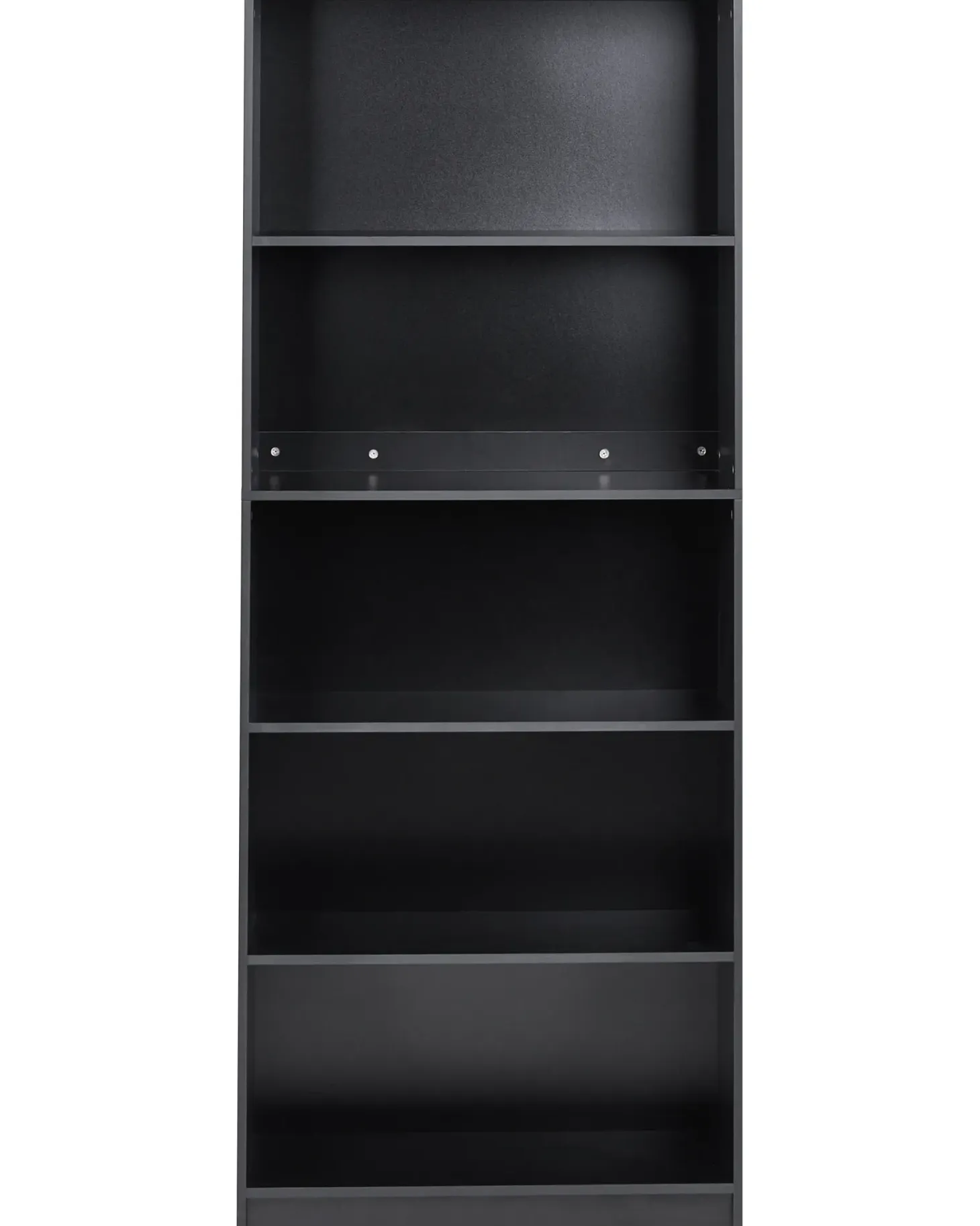 Bogreol med 5 hylder ZEHNA 197 cm Sort
