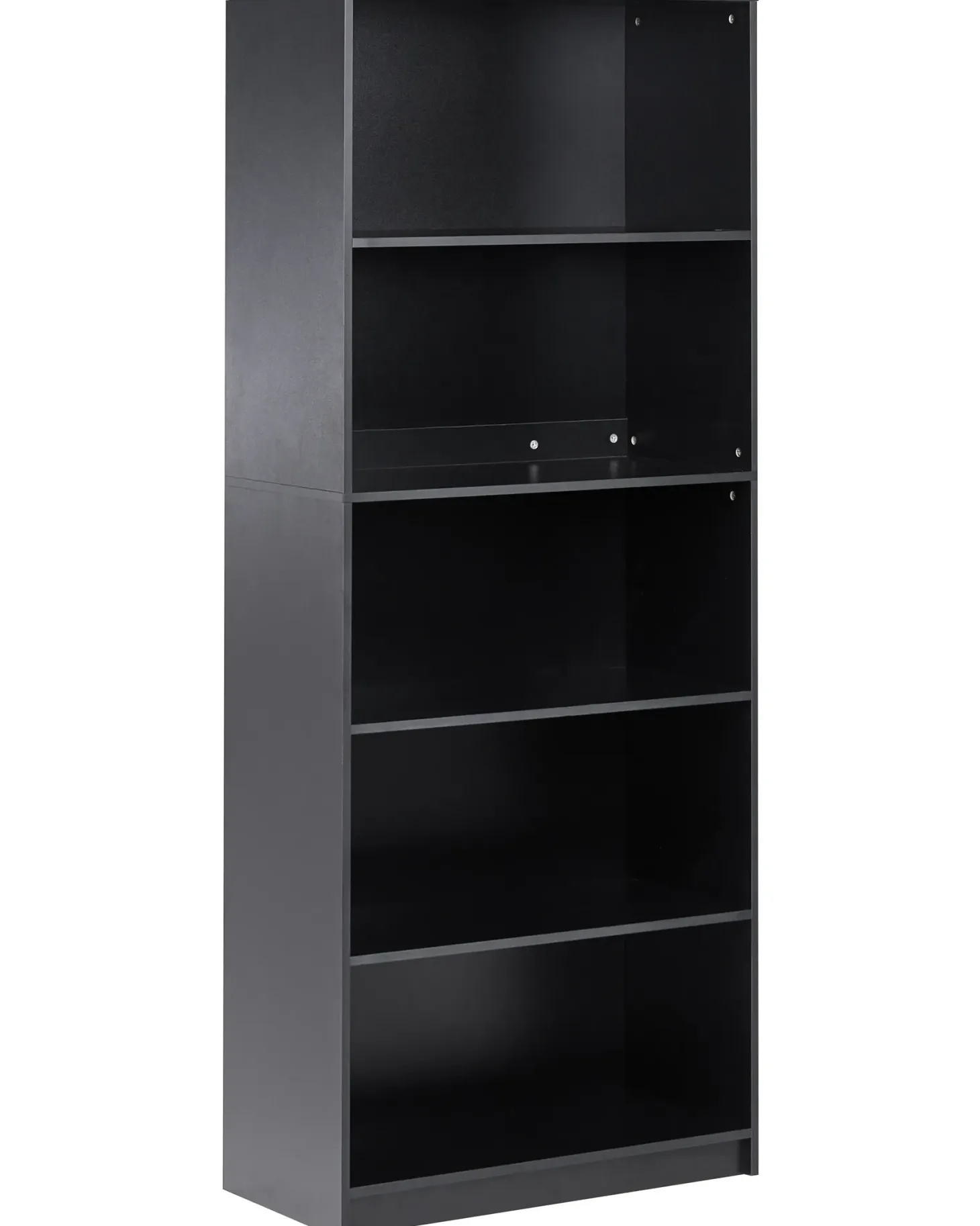 Bogreol med 5 hylder ZEHNA 197 cm Sort