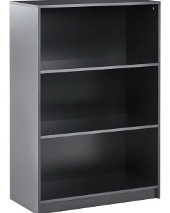 Bogreol med 3 hylder ZEHNA 117 cm Sort