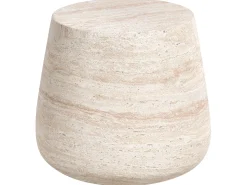 Bord BIENTINO 46 cm 46 cm Travertin Effekt