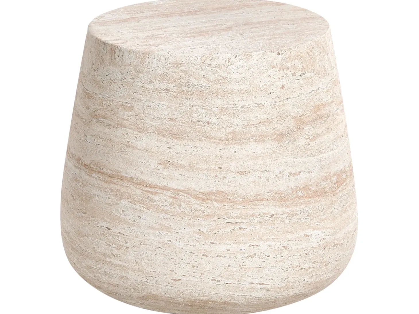 Bord BIENTINO 46 cm 46 cm Travertin Effekt