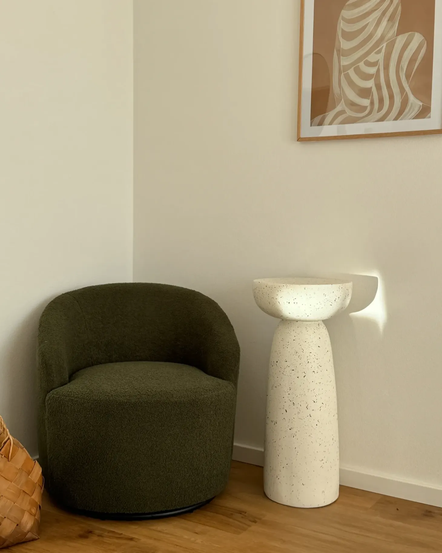 Bord CADINI 33 cm 33 cm Terrazzo effekt Hvid terrazzo