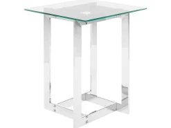 Bord CRYSTAL Hærdet glas Sølv