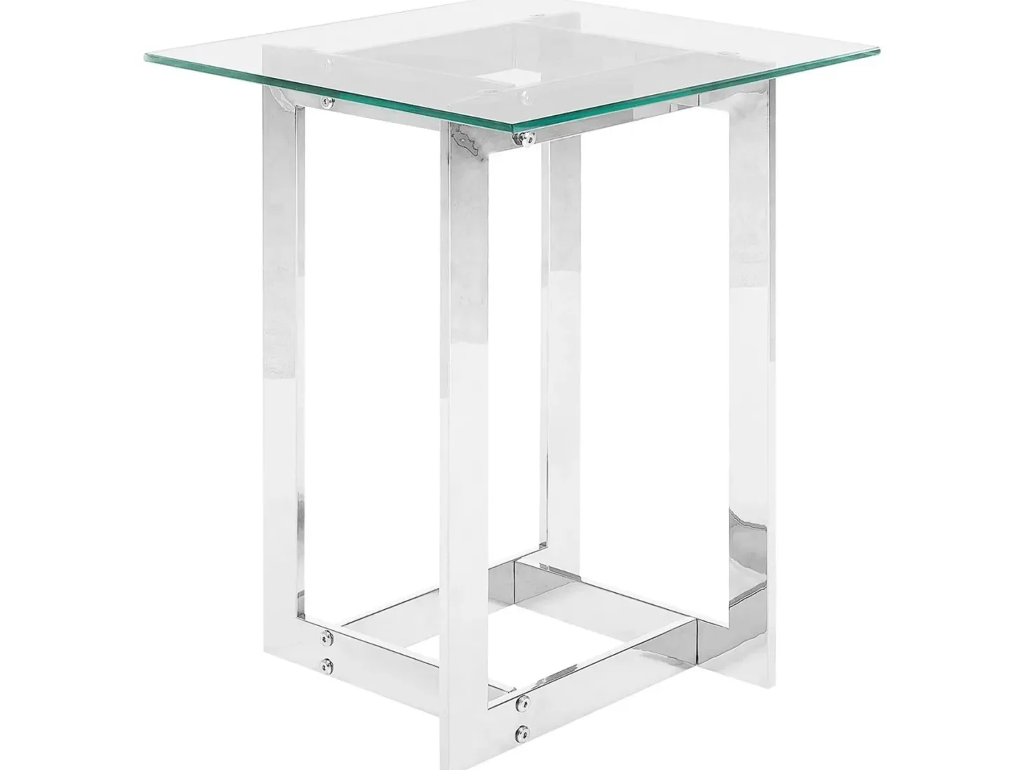 Bord CRYSTAL Hærdet glas Sølv