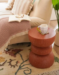 Bord FALIRO 37 cm 37 cm Rød terrazzo