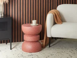 Bord FALIRO 37 cm 37 cm Rød terrazzo
