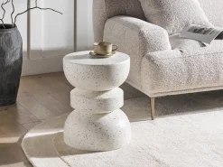 Bord FALIRO 37 cm 37 cm Terrazzo effekt Hvid terrazzo