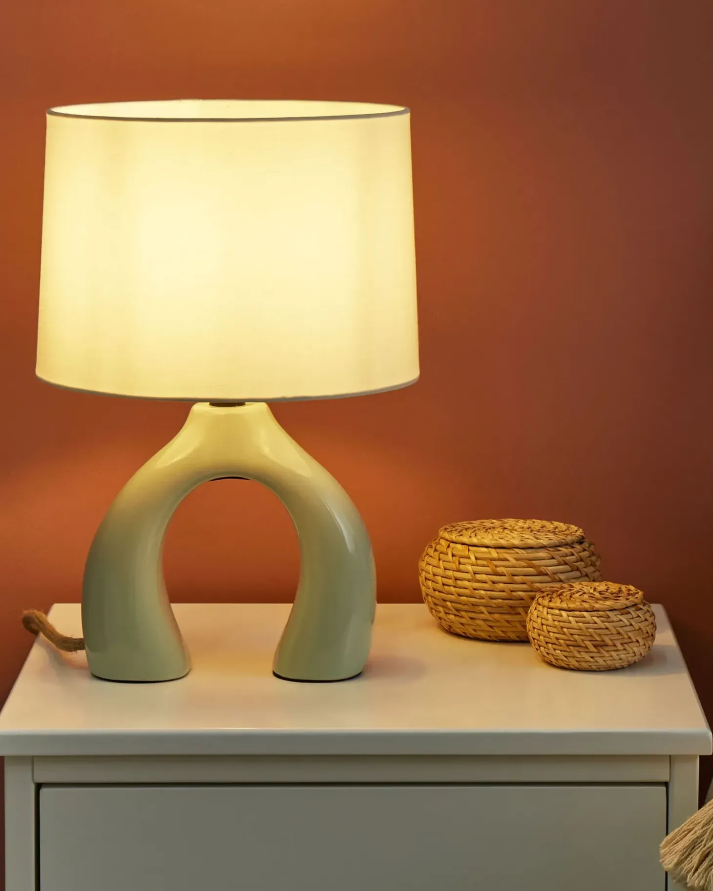 Bordlampe ABBIE Keramik Lysegrøn