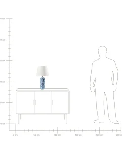 Bordlampe AIBONITO Porcelæn Hvid/blå