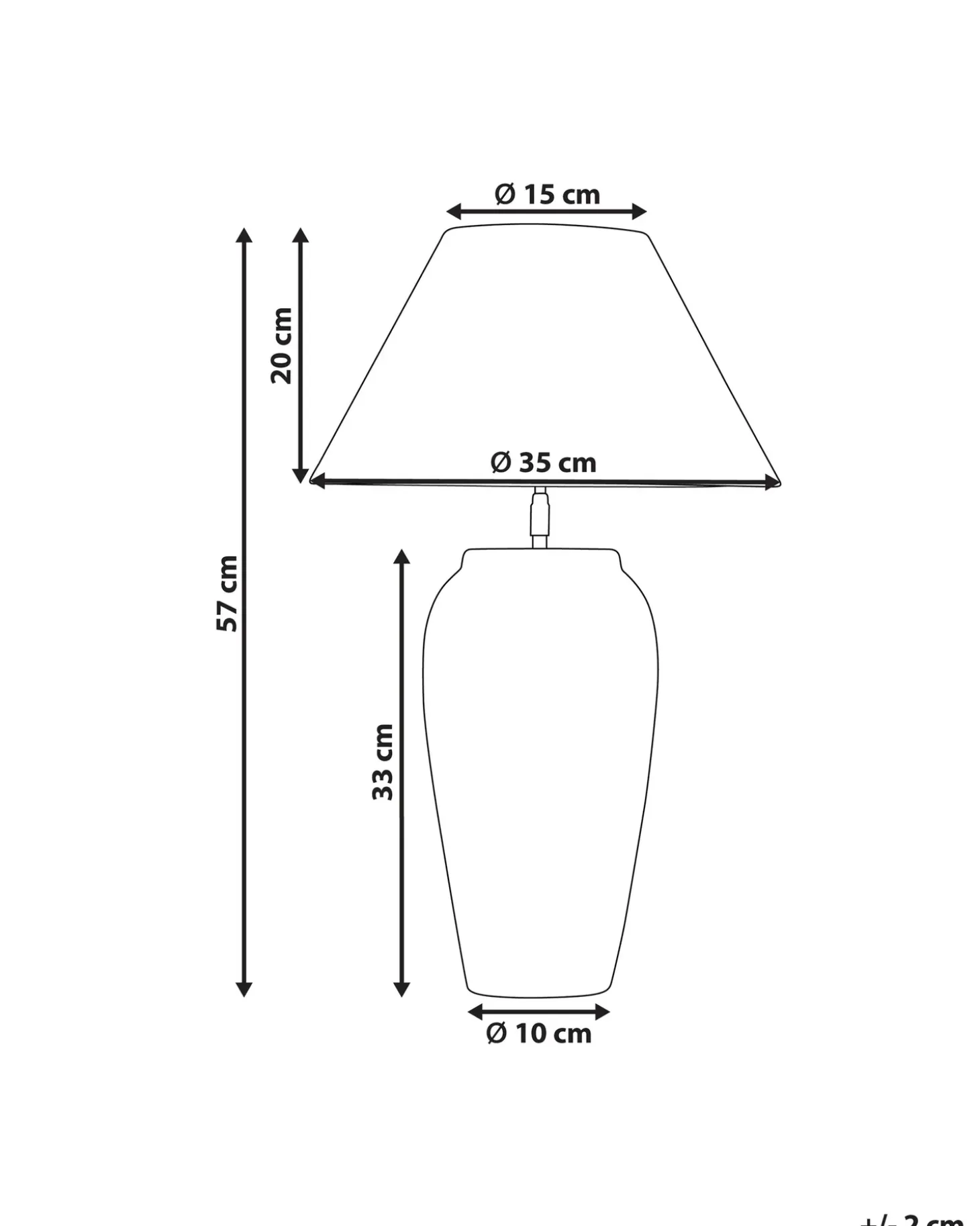 Bordlampe AMBLO Keramik Cremehvid