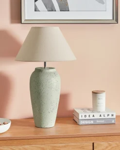 Bordlampe AMBLO Keramik Cremehvid