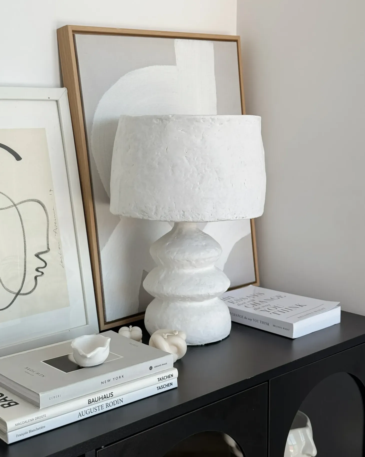 Bordlampe ARAPEY Papmaché Hvid