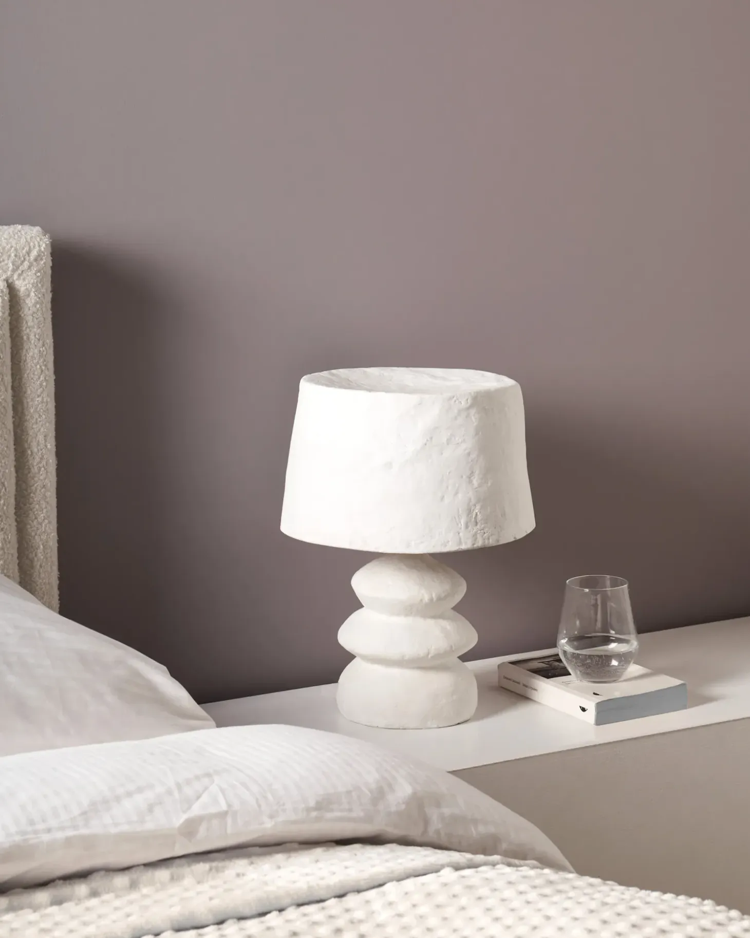 Bordlampe ARAPEY Papmaché Hvid