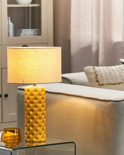 Bordlampe BALONNE Keramik Gul