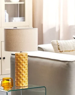 Bordlampe BALONNE Keramik Gul