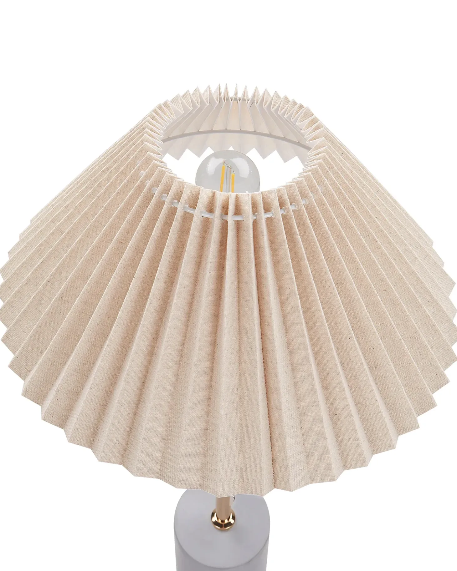 Bordlampe BALUARTE Kunstlinned Beige