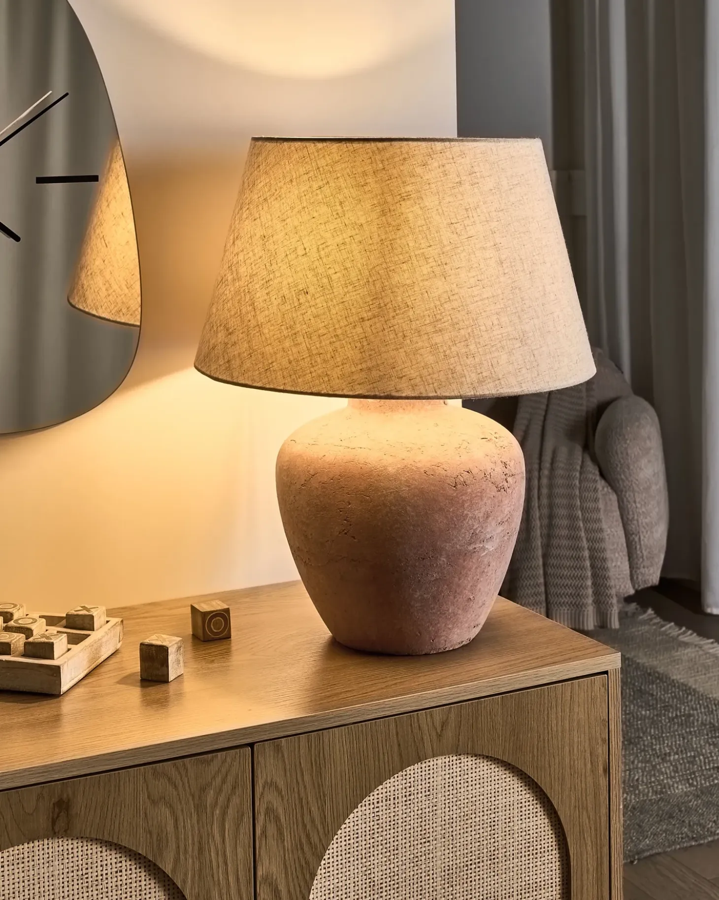 Bordlampe BARTON Keramik Brun