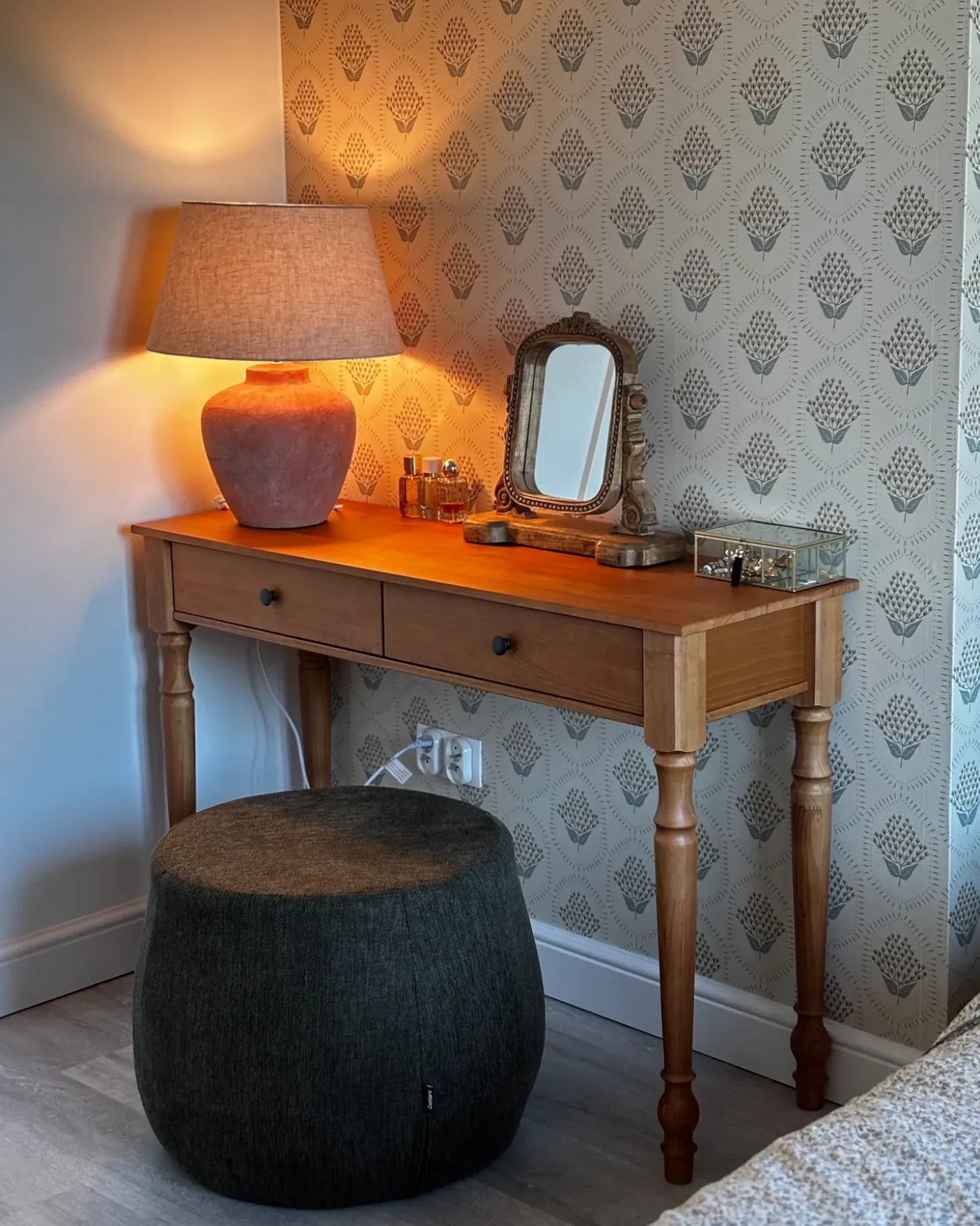 Bordlampe BARTON Keramik Brun