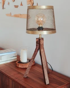 Bordlampe BEKI Mangotræ Brun