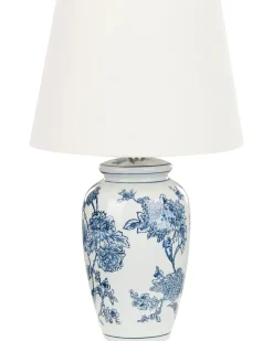 Bordlampe BELUSO Porcelæn Hvid/blå