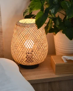 Bordlampe BOMU Bambus Lysebrun