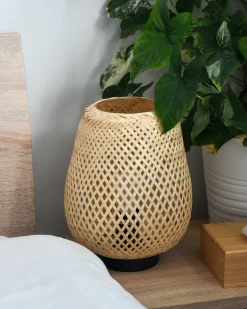 Bordlampe BOMU Bambus Lysebrun
