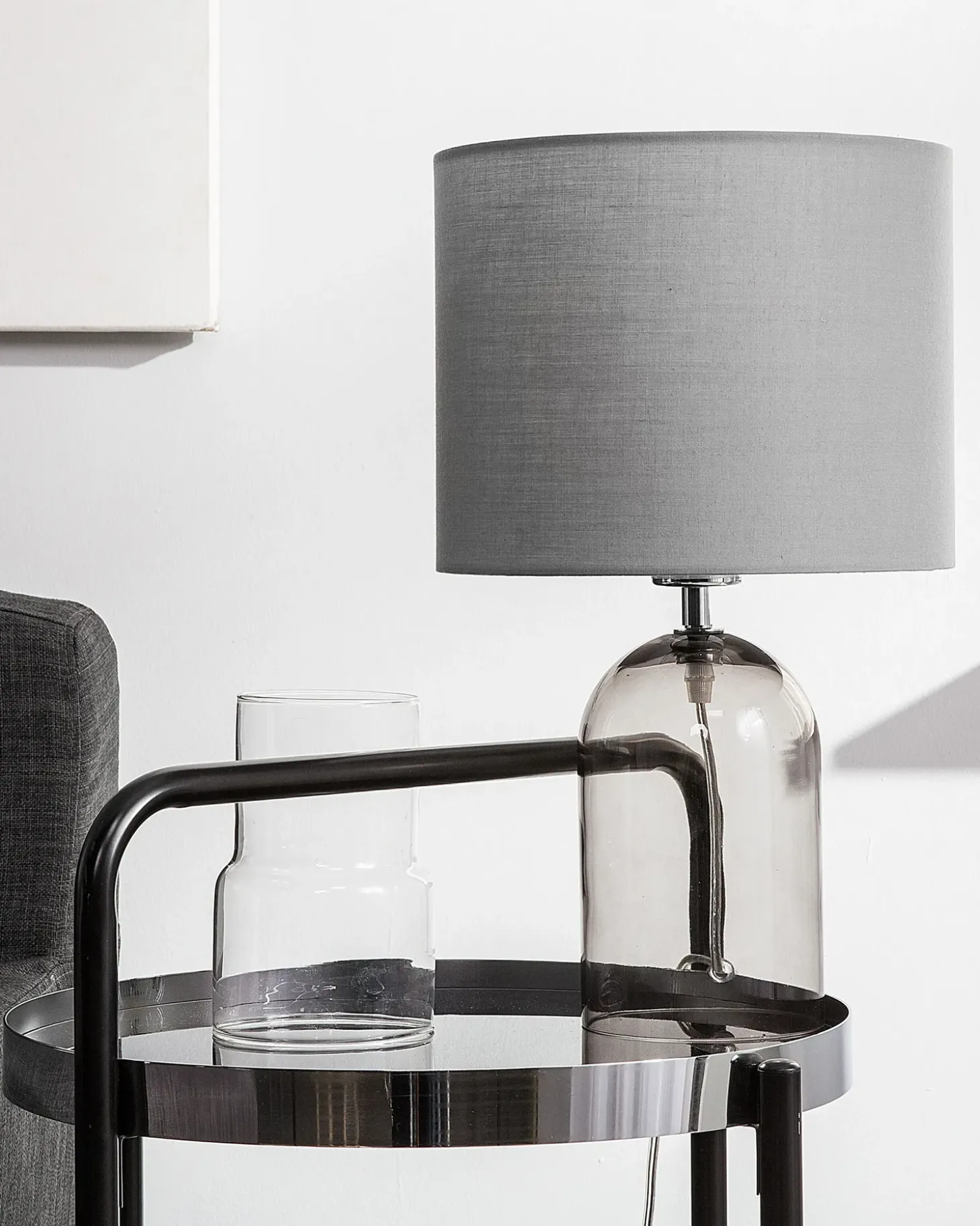 Bordlampe DEVOLL Glas Grå