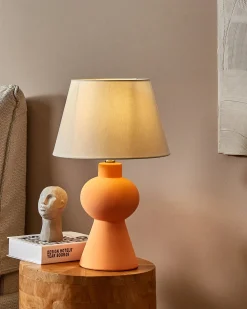 Bordlampe FABILOS Keramik Orange