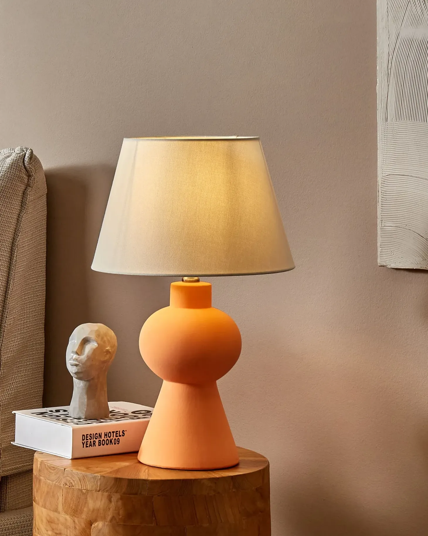 Bordlampe FABILOS Keramik Orange