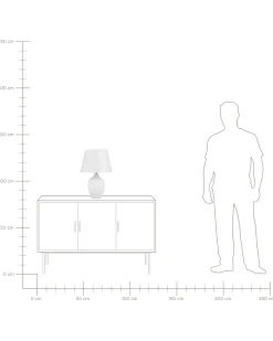 Bordlampe FERGUS Keramik Hvid